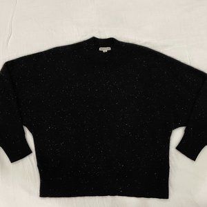 100% cashmere, mock neck, drop shoulder sweater